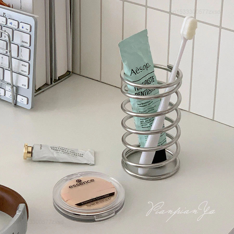 Stainless Steel Toothbrush Holder Metal Bathroom Home