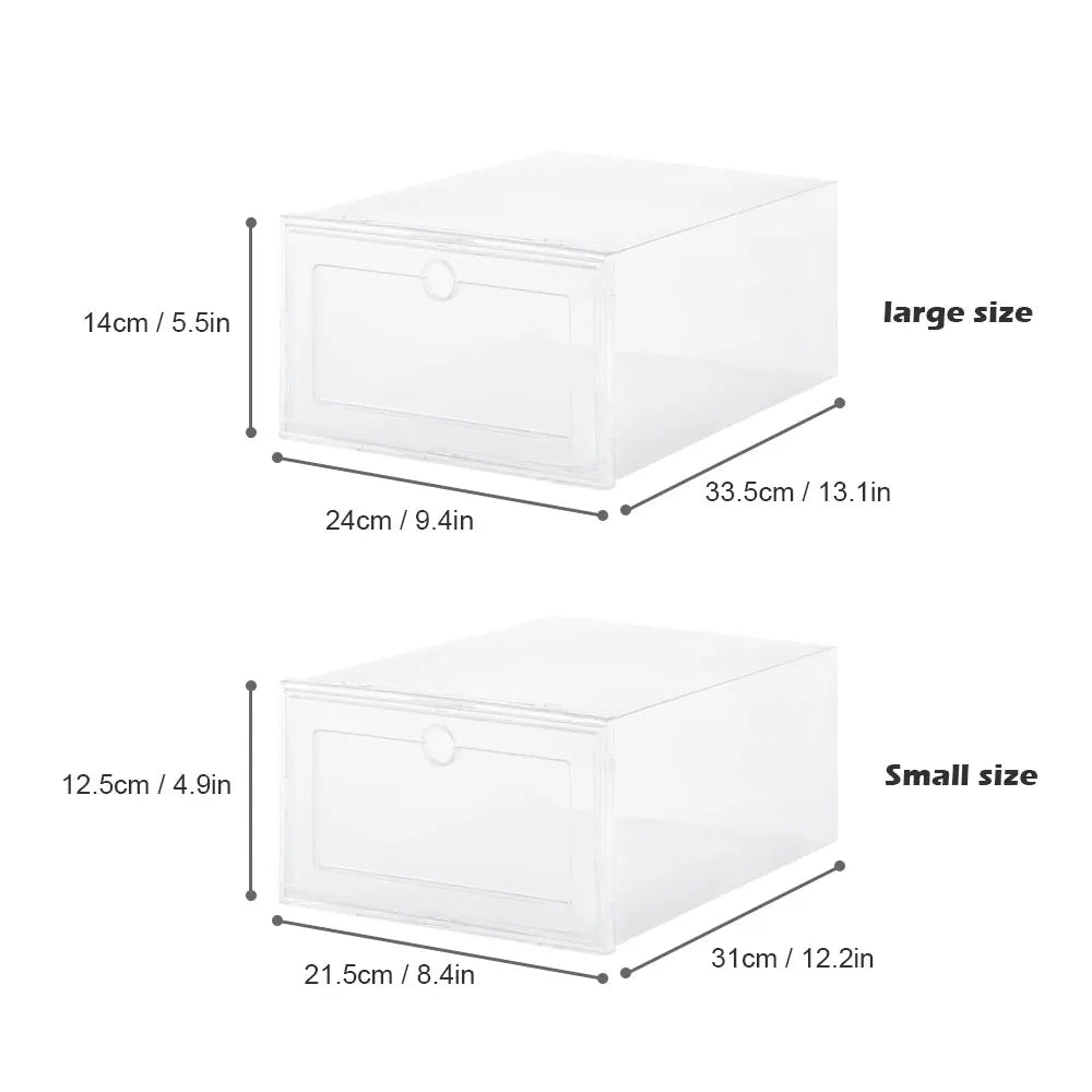 6pcs/set Transparent Plastic Shoes box  Organizer Shoebox