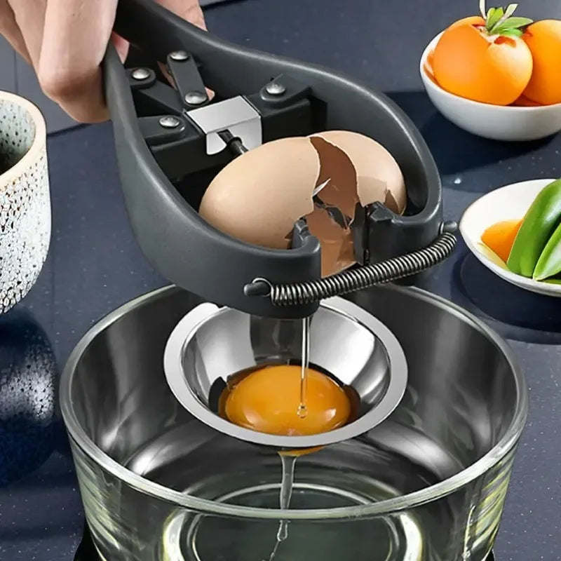 Egg Cracker Egg Separator Stainless Steel Handheld Egg Opener