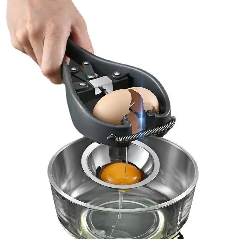 Egg Cracker Egg Separator Stainless Steel Handheld Egg Opener