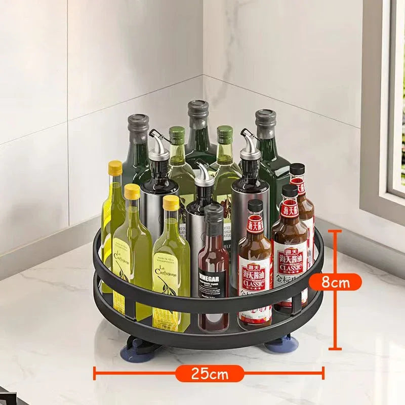 360°Rotation Spice Rack Organizer Kitchen Accessories